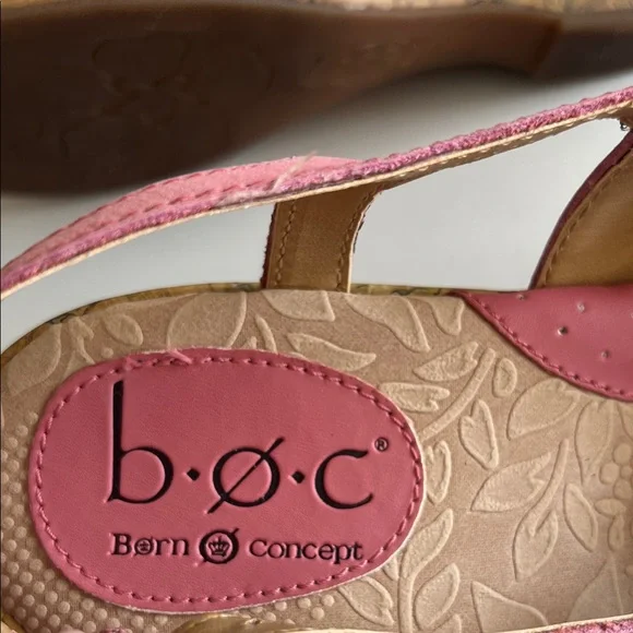 b.o.c. Pink Floral-Trim Slingback Wedge Sandals - Picture 6 of 8